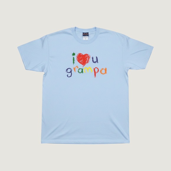 World's Greatest Dad Other - VTG World's Greatest Dad I Love U Grampa Graphic T-Shirt Light Blue Large 42-44